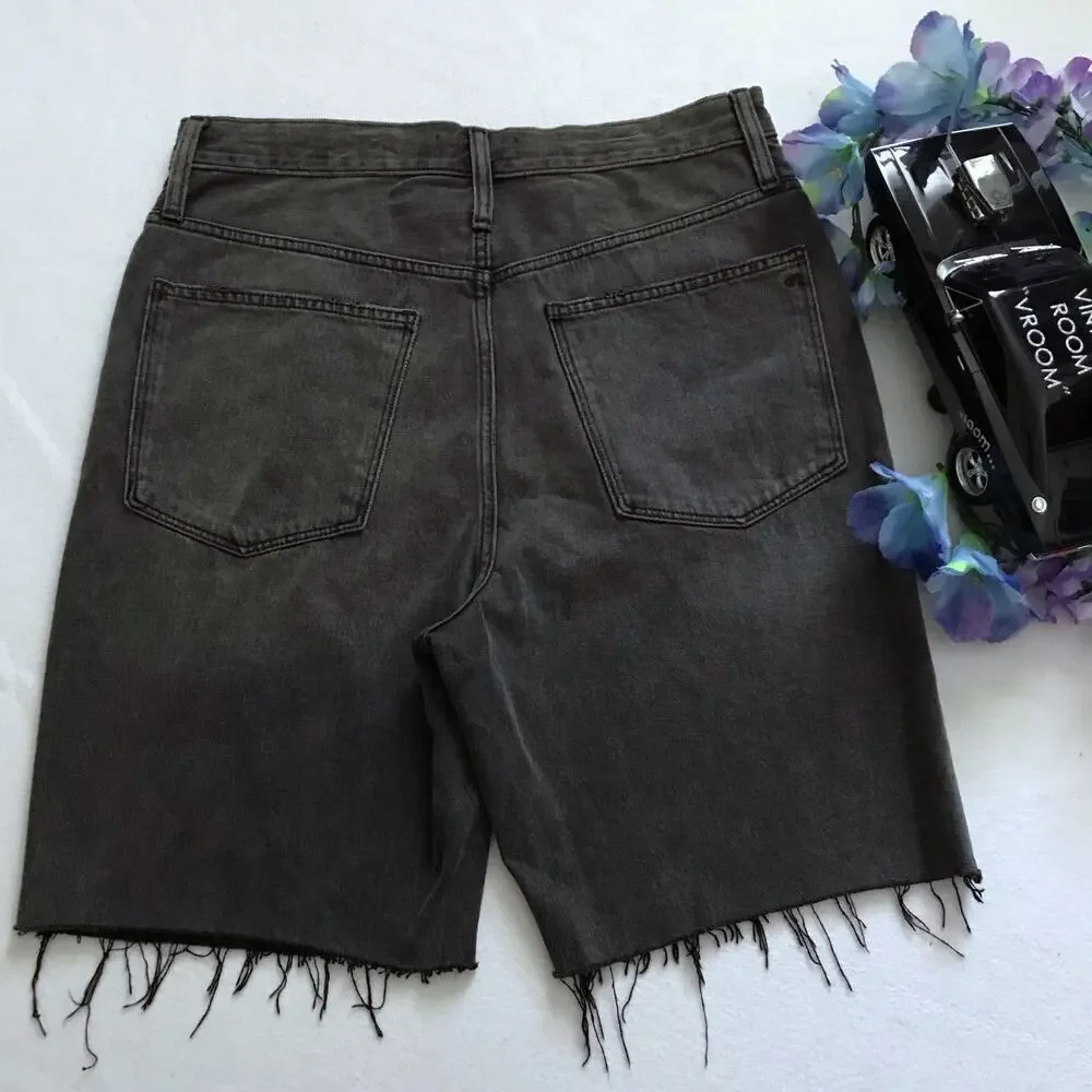 Madewell NWT High Rise Long Denim Shorts Women 30